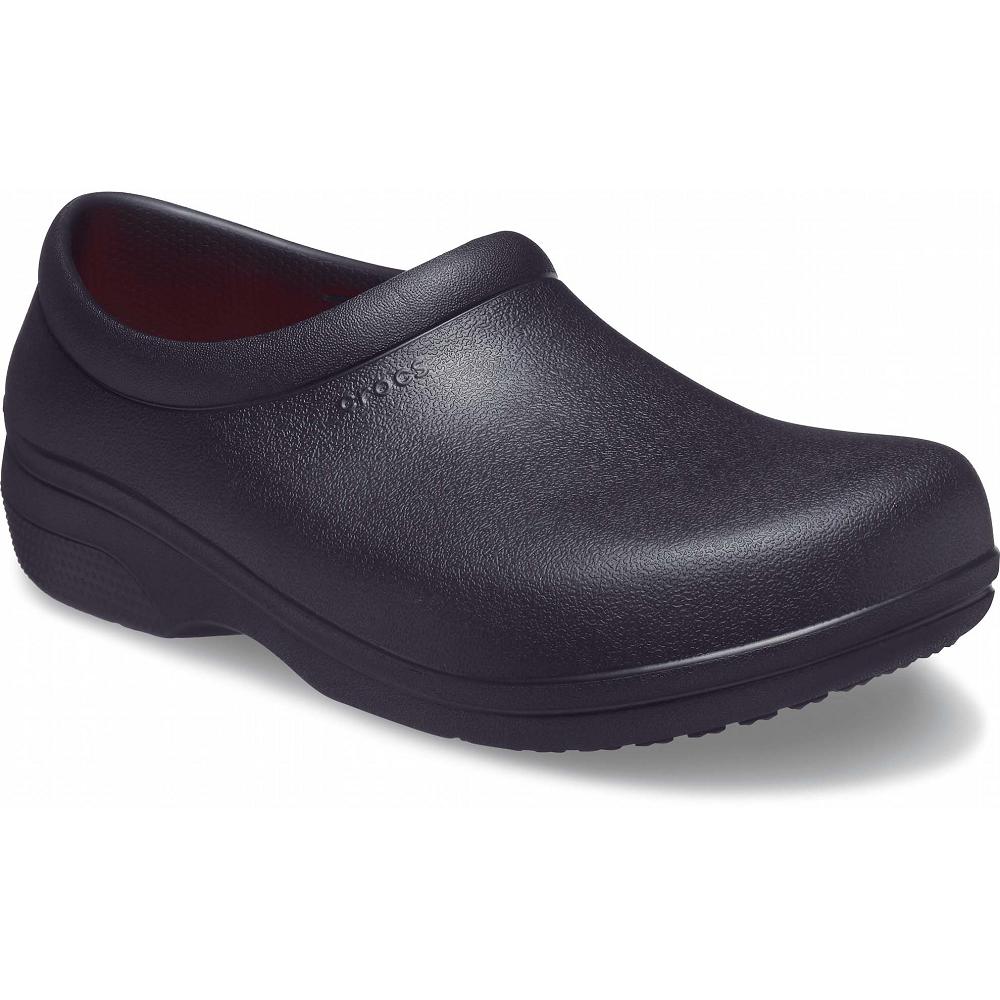 Black Men's Crocs On-The-Clock LiteRide™ Slip-On Clogs | NZ 0796HAPK
